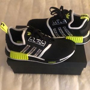 Adidas NMDs black and neon with bling! New!